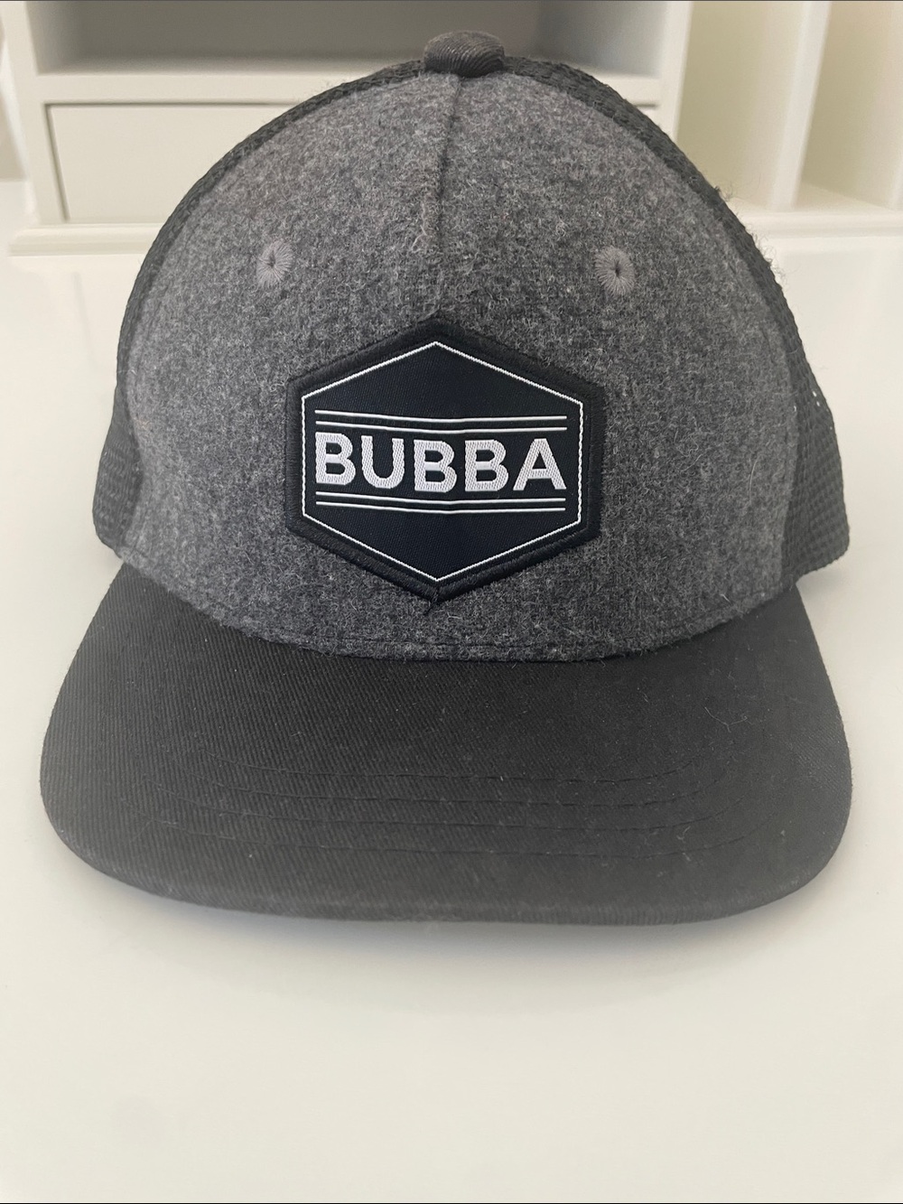 Knuckleheads Trucker Grey Felt & Black SnapBack Hat. Size XS. See photos.
